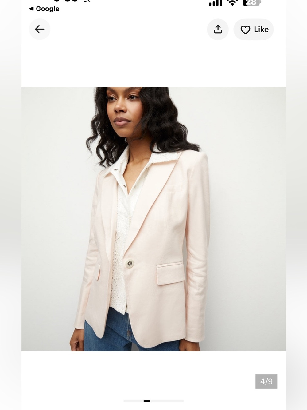 Veronica Beard Pink Haze Cutaway Blazer size 4 linen no flaws or alterations.